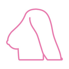 woman breast profile line style icon
