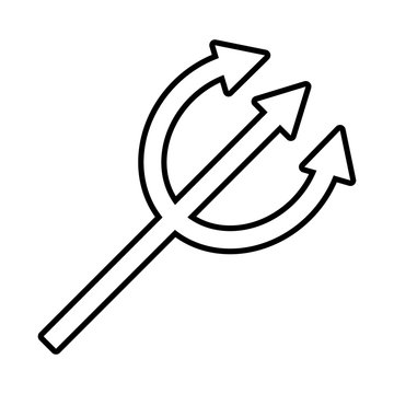 devil trydent fork line style icon