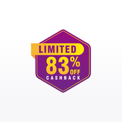 83 discount, Sales Vector badges for Labels, , Stickers, Banners, Tags, Web Stickers, New offer. Discount origami sign banner