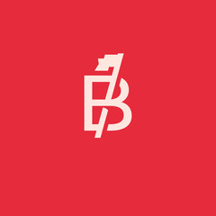 Letter B logo with flag. creative minimal monogram symbol. Universal elegant vector sign design. Premium business logotype. Graphic alphabet symbol for corporate business identity