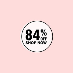84 discount, Sales Vector badges for Labels, , Stickers, Banners, Tags, Web Stickers, New offer. Discount origami sign banner