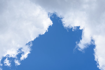 Cumulus cloud against a blue sky on a clear sunny day
