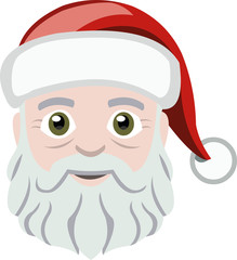 Vector illustration of emoticon of santa claus face