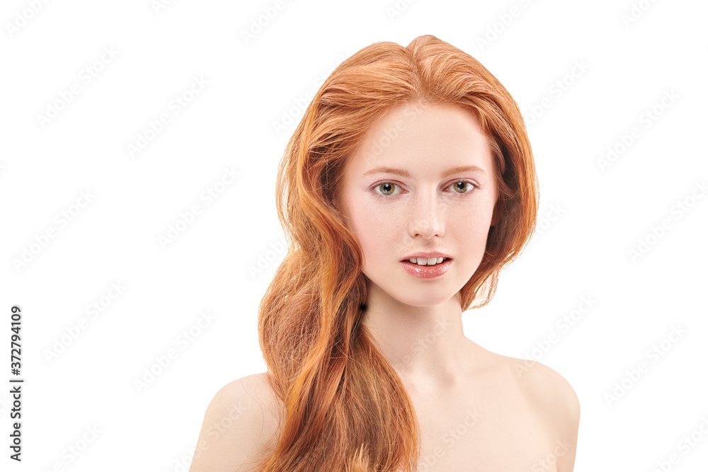 Wall mural red long hair