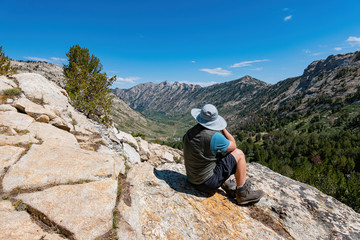 Photographer taking picture of the beautiful landscape around the Ruby Crest Trail
