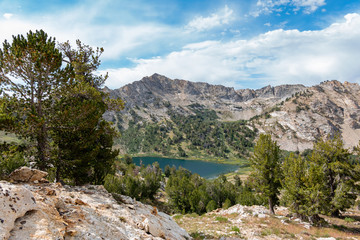 Morning view of the beautiful Favre Lake