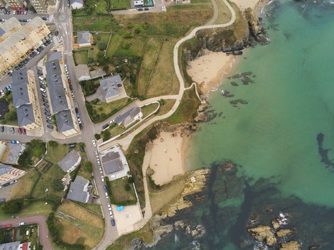 Tapia de Casariego, beautiful coastal village in Asturias,Spain. Aerial Drone Photo