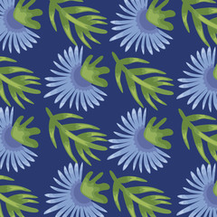 Naklejka premium Flowers color purple pattern detailed style