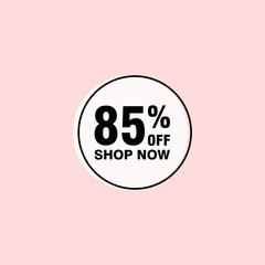 85 discount, Sales Vector badges for Labels, , Stickers, Banners, Tags, Web Stickers, New offer. Discount origami sign banner