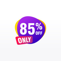85 discount, Sales Vector badges for Labels, , Stickers, Banners, Tags, Web Stickers, New offer. Discount origami sign banner