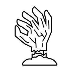 death hand line style icon