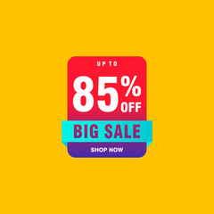 85 discount, Sales Vector badges for Labels, , Stickers, Banners, Tags, Web Stickers, New offer. Discount origami sign banner
