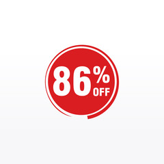 86 discount, Sales Vector badges for Labels, , Stickers, Banners, Tags, Web Stickers, New offer. Discount origami sign banner