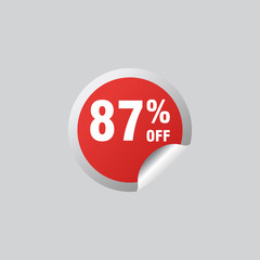 87 discount, Sales Vector badges for Labels, , Stickers, Banners, Tags, Web Stickers, New offer. Discount origami sign banner