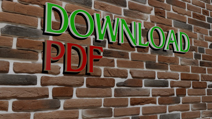 Fototapeta premium DOWNLOAD PDF text on textured wall, 3D illustration for icon and design