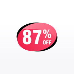 87 discount, Sales Vector badges for Labels, , Stickers, Banners, Tags, Web Stickers, New offer. Discount origami sign banner