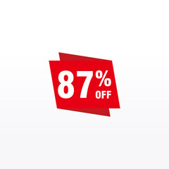 87 discount, Sales Vector badges for Labels, , Stickers, Banners, Tags, Web Stickers, New offer. Discount origami sign banner