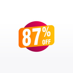 87 discount, Sales Vector badges for Labels, , Stickers, Banners, Tags, Web Stickers, New offer. Discount origami sign banner