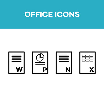 Office icon set, document office icon, button, symbol, sign