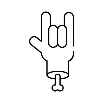 death hand line style icon