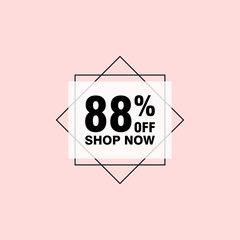 88 discount, Sales Vector badges for Labels, , Stickers, Banners, Tags, Web Stickers, New offer. Discount origami sign banner