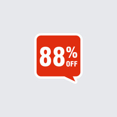 88 discount, Sales Vector badges for Labels, , Stickers, Banners, Tags, Web Stickers, New offer. Discount origami sign banner