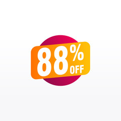 88 discount, Sales Vector badges for Labels, , Stickers, Banners, Tags, Web Stickers, New offer. Discount origami sign banner