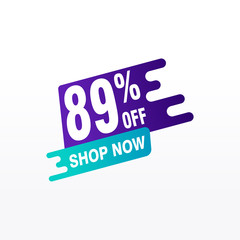 89 discount, Sales Vector badges for Labels, , Stickers, Banners, Tags, Web Stickers, New offer. Discount origami sign banner