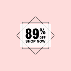 89 discount, Sales Vector badges for Labels, , Stickers, Banners, Tags, Web Stickers, New offer. Discount origami sign banner