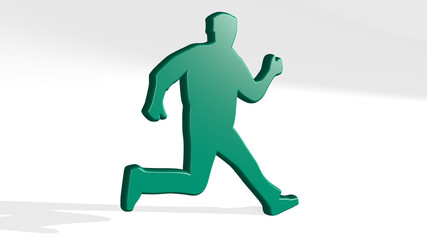 Fototapeta na wymiar athletic man 3D icon casting shadow, 3D illustration for athlete and active