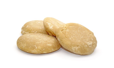 Palm sugar (Coconut flower sugar) isolated on white background