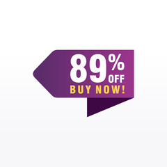89 discount, Sales Vector badges for Labels, , Stickers, Banners, Tags, Web Stickers, New offer. Discount origami sign banner