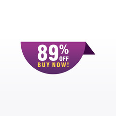 89 discount, Sales Vector badges for Labels, , Stickers, Banners, Tags, Web Stickers, New offer. Discount origami sign banner