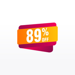 89 discount, Sales Vector badges for Labels, , Stickers, Banners, Tags, Web Stickers, New offer. Discount origami sign banner