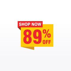 89 discount, Sales Vector badges for Labels, , Stickers, Banners, Tags, Web Stickers, New offer. Discount origami sign banner