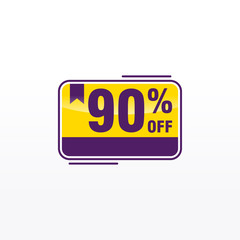 90 discount, Sales Vector badges for Labels, , Stickers, Banners, Tags, Web Stickers, New offer. Discount origami sign banner