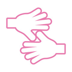 hands human stop pink line style