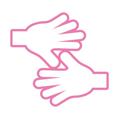 hands human stop pink line style