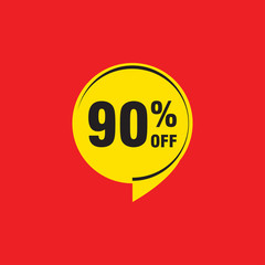 90 discount, Sales Vector badges for Labels, , Stickers, Banners, Tags, Web Stickers, New offer. Discount origami sign banner
