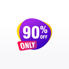 90 discount, Sales Vector badges for Labels, , Stickers, Banners, Tags, Web Stickers, New offer. Discount origami sign banner