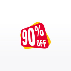 90 discount, Sales Vector badges for Labels, , Stickers, Banners, Tags, Web Stickers, New offer. Discount origami sign banner