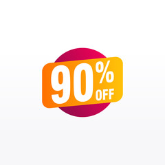 90 discount, Sales Vector badges for Labels, , Stickers, Banners, Tags, Web Stickers, New offer. Discount origami sign banner