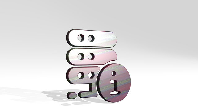 SERVER INFORMATION 3D icon standing on the floor, 3D illustration for data and computer