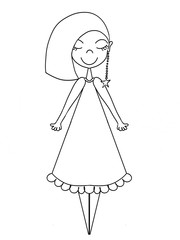 Fototapeta premium vector illustration of a girl wearing dress