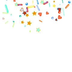 Sprinkles grainy. Cupcake donuts background.