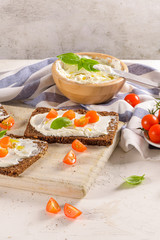 Rye bread bruschetta