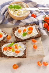 Rye bread bruschetta