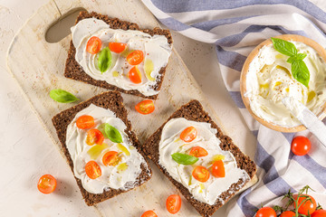 Rye bread bruschetta