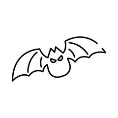 halloween bat flying line style icon
