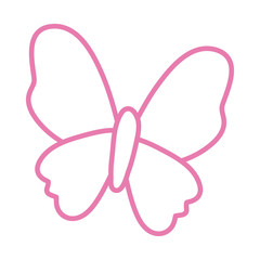 butterfly pink line style icon
